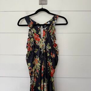 Paco Rabanne Women’s 40 Black Rose Maxi Dress Flawed